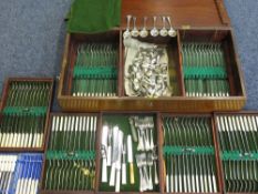 A CUTLERY BOX for Seion Chapel, Pwllheli with plaque 'Rhoddi Eglwys Seion gan Urdd y bobl ieuanc