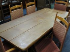 REFECTORY TABLE - rustic with three planks, 206cms length, 90cms width and a set of six (four plus