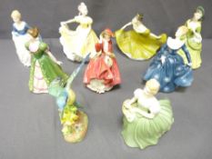EIGHT ROYAL DOULTON FIGURINES - HN3661 - HN2345 - HN2334 - HN2379 - HN2336 - HN2329 - HN1834 -