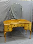 MAHOGANY DRESSING TABLE - reproduction on cabriole supports with knee hole and centre drawer