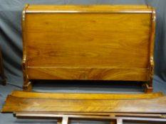 A SLEIGH BED, 4ft 6ins, modern