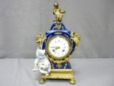 A JAPY FRERES MANTEL CLOCK, porcelain and ormolu body with striking eight day movement