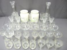 ANTIQUE GLASSWARE - a fine selection of various stemmed and other drinking glassware, a pair with