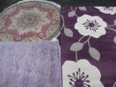 THREE VINTAGE STYLE SCATTER RUGS, various measurements