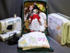 WELSH LADY DOLL along with two others, a Toyota sewing machine, a brand new, un-used, electric