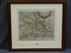 MAP OF FLINTSHIRE, coloured and tinted by Saxton & Kipp, 29 x 35cms