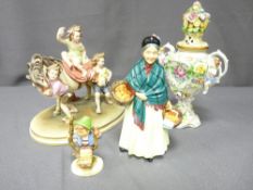 A CONTINENTAL CENSER, Goebel figure, Royal Doulton figurine 'The Orange Lady' and similar items