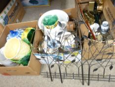 A GOOD COLLECTION OF POTTERY JARDINIERES & PLANTERS along with a hand decorated Poole pottery