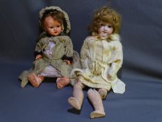 VINTAGE CINDERELLA DOLL, NO 3, along with one other with stampings to the back of her neck (AF)