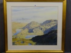 MAX A S HAMBLEN watercolour - Snowdonia lake and mountain scene, signed, 64 x 75cms