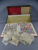 COLLECTION OF WORLD STAMPS mainly in two volumes, unsorted quantities and stock stamps, associated