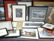 PRINTS ETC - a parcel of sundry prints including limited edition (55/80) woodcut by RIGBY GRAHAM