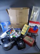 MIXED VINTAGE & OTHER HOUSEHOLD ITEMS including dial-up telephone ETC