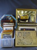 PARCEL OF PAINTINGS, PRINTS, MIRRORS ETC