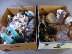 ASSORTED GLASSWARE including ewer, decanter, art glass and mixed items