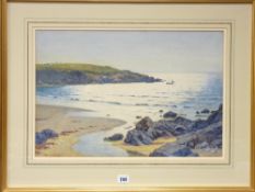 JOHN MCDOUGALL watercolour - coastal scape, 'Anglesey Summer Sea', signed and dated 1934 with