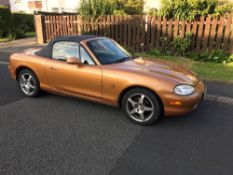 MAZDA MX5 SPORTS CAR, first registered 27/05/1999, 1840cc, petrol, 56,000 miles, registration number