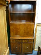 POLISHED WOOD SIDEBOARD BY 'STRONGBOW FURNITURE' with six drawers and twin central cupboards, a
