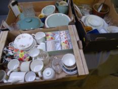ASSORTED PORCELAIN & GLASSWARE including Denby, Wedgwood 'Apple Blossom' teaware, Portmeirion ETC