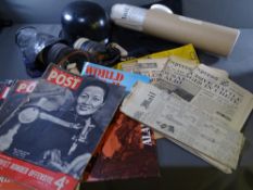 WWII EPHEMERA including German type helmet