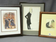THREE LEGAL RELATED HUMOROUS COLOURED PRINTS
