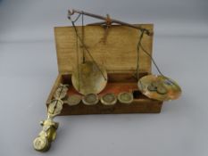 SET OF SOVEREIGN SCALES, signed 'Smith', cased set of patented apothecary scales with weights,
