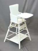 VINTAGE PAINTED METAMORPHIC CHILD'S HIGH CHAIR