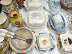 GOOD MIXED COLLECTION OF VICTORIAN & LATER POTTERY PORCELAIN & GLASSWARE
