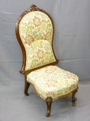 VICTORIAN SPOON-BACK TYPE CHAIR with carved detail