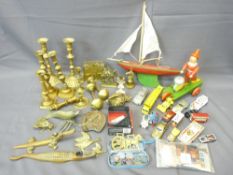 SELECTION OF BRASS ORNAMENTS, a vintage 1950s yacht by Star, makers 'Birkenhead in England', vintage