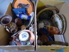 MIXED COLLECTABLES & PORCELAIN in two boxes