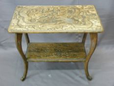 EASTERN/ORIENTAL TWO TIER HEAVILY CARVED OCCASIONAL TABLE