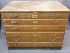 SIX DRAWER PLAN CHEST with 'A & F Royal Limited' badge, 87cms height, 119cms width, 88cms depth