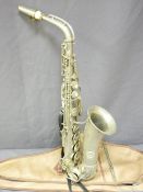 SILVER PLATED SAXOPHONE with 'The Favorite with M Van Leest Eindhover' label