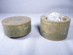 'THE GUTTY BALL MOULD', all brass complete with ball, patent number 11917 and inscribed into the