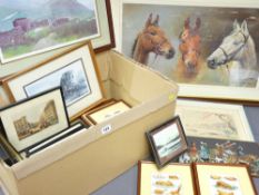 QUANTITY OF FRAMED PICTURES & PRINTS to include 'We Three Kings' by S L Crawford, depicting Arkle,