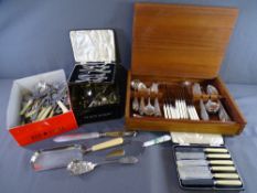 PART CANTEEN OF CUTLERY and a quantity of loose and cased flatware