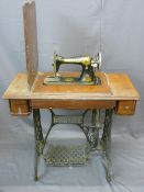 VINTAGE SINGER CASED TREADLE SEWING MACHINE
