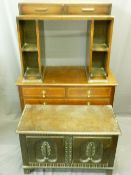 MAHOGANY INLAID TWO SHORT OVER TWO LONG DRAWER DRESSING CHEST, Deco style bookcase desk with two