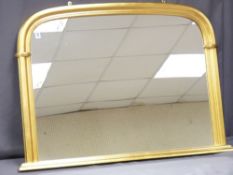 MODERN GILT OVERMANTEL MIRROR, 74 x 104cms