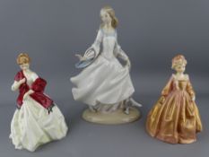 THREE PORCELAIN FIGURINES by Royal Worcester & Lladro including 'First Dance' 3629 and '