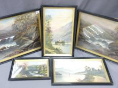 J FAIRFAX mixed media - two Victorian waterfall studies titled 'Conway Vale' and 'On the Llugwy', 38