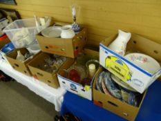 ASSORTED GLASS & CHINAWARE including decanters with stoppers, quality drinking glassware, Johnson