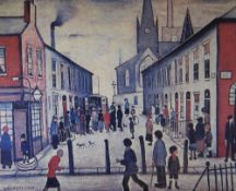 L S LOWRY limited edition of 700 - 'Fever Van', Guild stamped, signed in blue ink, 43.5 x 53 cms