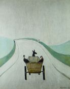 L S LOWRY limited edition print of 850 - 'The Cart', guild stamped and signed in pencil, 52 x