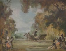 HESKETH RAOUL LEJARDERAY MILLAIS (British 1901-1999) oil on canvas - Hyde Park with carriage and