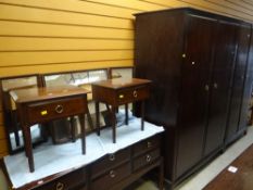 STAG BEDROOM FURNITURE comprising large two drawer wardrobe, smaller two drawer wardrobe, dressing