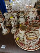 MASONS IRONSTONE in three patterns, Blue Mandalay, Mandalay Red and Chartreuse including