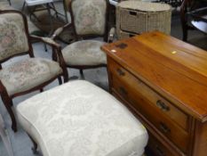 A PARCEL OF FURNITURE to include a compact three drawer chest of drawers, 73cms tall x 92cms wide,