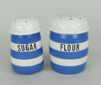 T G GREEN BLUE & WHITE FLOWER & SUGAR SIFTERS